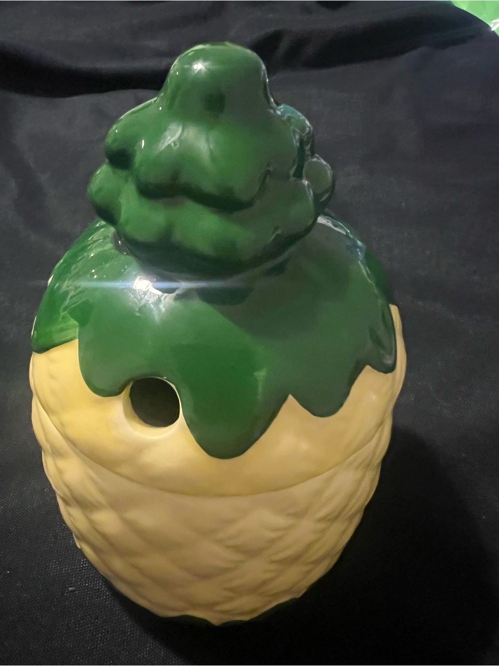 Ceramic Pineapple Decorative Jar in Green and Yellow
